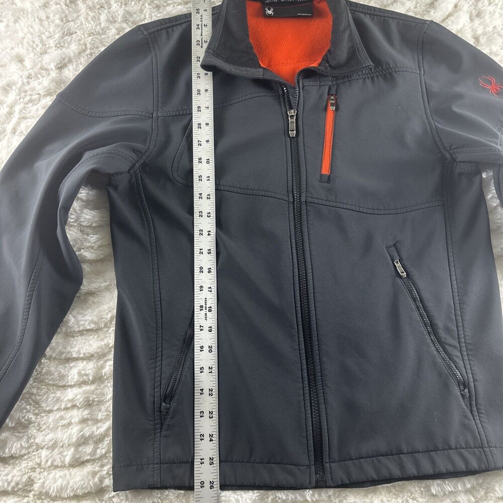 Spyder Jacket -Full Zip -Black Softshell Orange F… - image 3